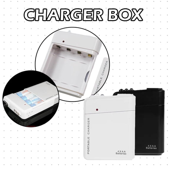Universal Emergency USB Power Bank Charger with Flashlight Function, Portable AA Battery Powered Charger for Smartphones