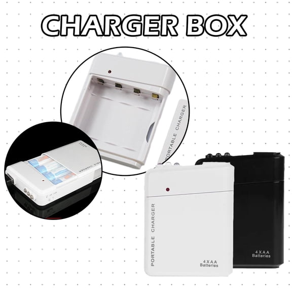 Universal Emergency USB Power Bank Charger with Flashlight Function, Portable AA Battery Powered Charger for Smartphones