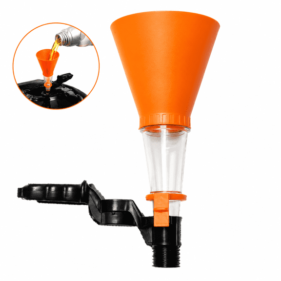 Universal Engine Oil Funnel Kit with Self-Locking Design, No-Spill Oil Filling Funnel for Cars Trucks SUVs, Adjustable Oil Pouring Tool with Observation Chamber
