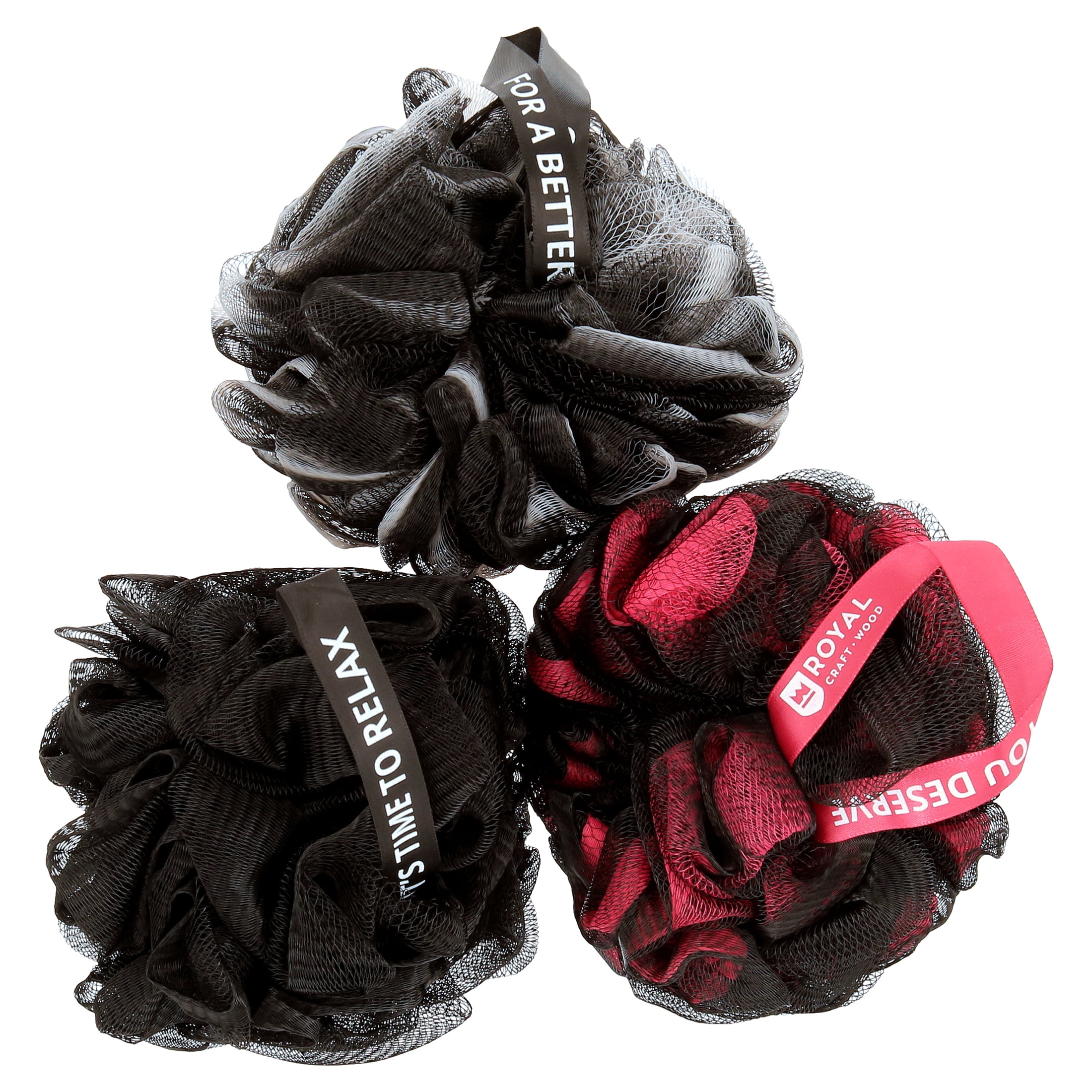 Universal Exfoliate Loofah Body Scrubber & Back Wash Sponge Pack of 3