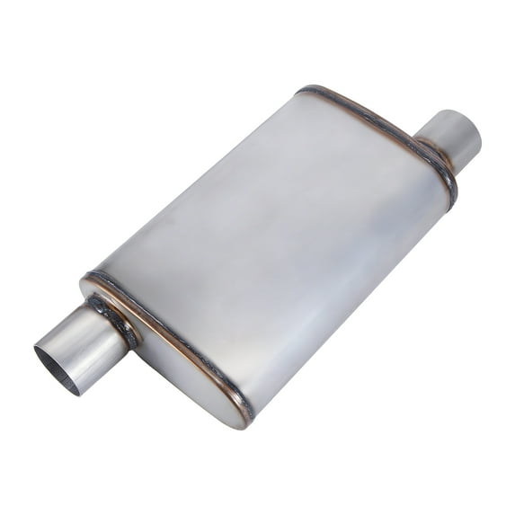Universal Exhaust Muffler 409 Stainless Steel Performance Muffler for Cars Trucks, 2.5" Inlet (ID) 2.5" Outlet (ID), offset in-offset out