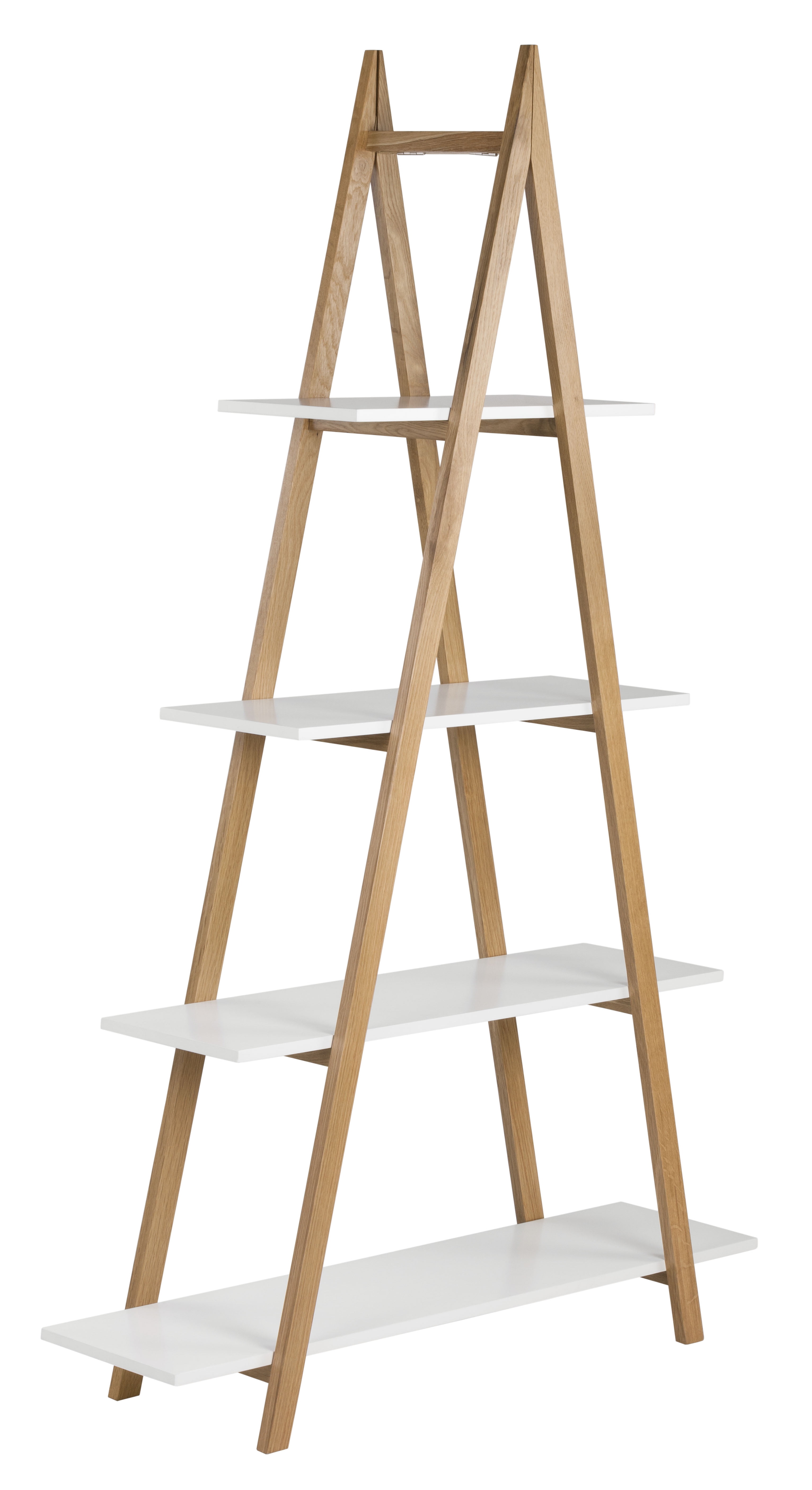 Universal Expert Abacus A-Frame Ladder Bookshelf, Oak and White