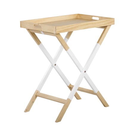 Universal Expert Remus Folding Accent End Table with Removable TV Tray, Natural