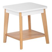 Universal Expert Remus Square Side Table Modern Oak Wood White Color