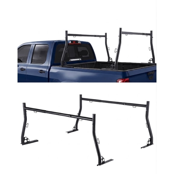 Universal Extendable Truck Ladder Rack, 800 lbs Capacity Heavy Duty Steel Cargo Rack (49"-73" Width)