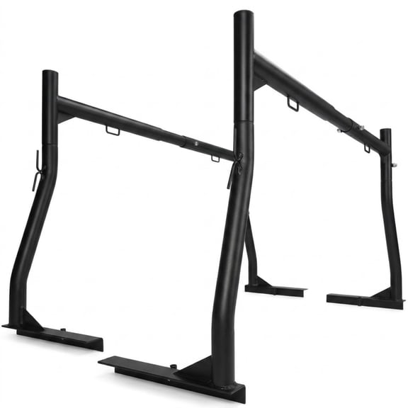 Universal Extendable Truck Ladder Rack with Non-Drilling J-Bolts, 800 lbs Heavy Duty Steel Truck Bed Rack (46"-71" Width)