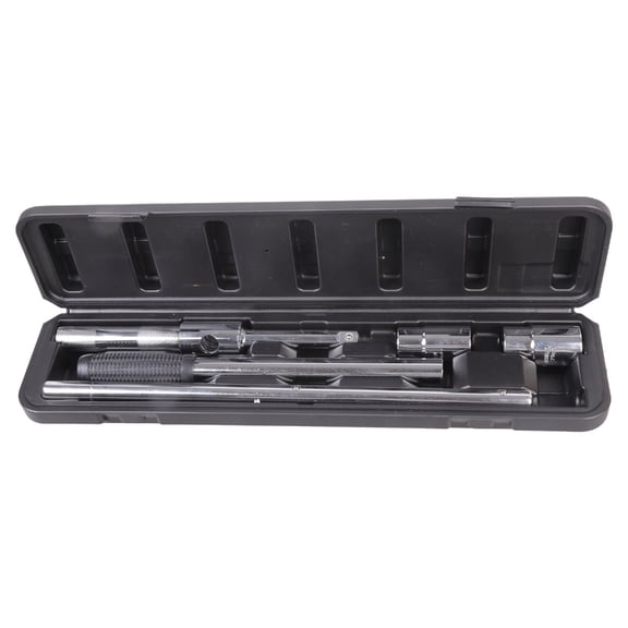 Universal Extended Lug Wrench, 4 Way Tire Iron Nut Wrench Set with Storage Boxand Standard Socket 17/19/21/23mm