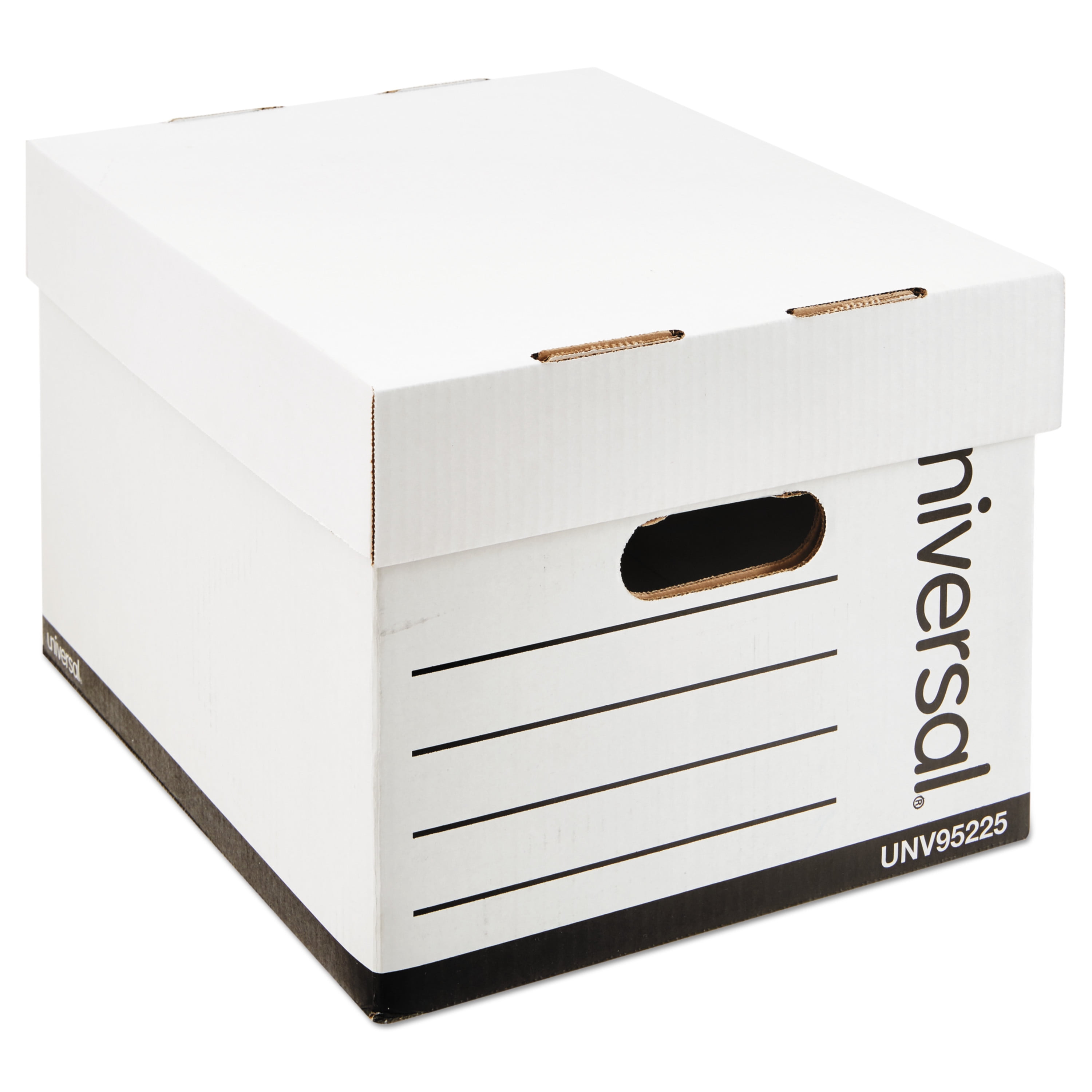 White Corrugated Fiberboard Storage Box with Lift-off Lid