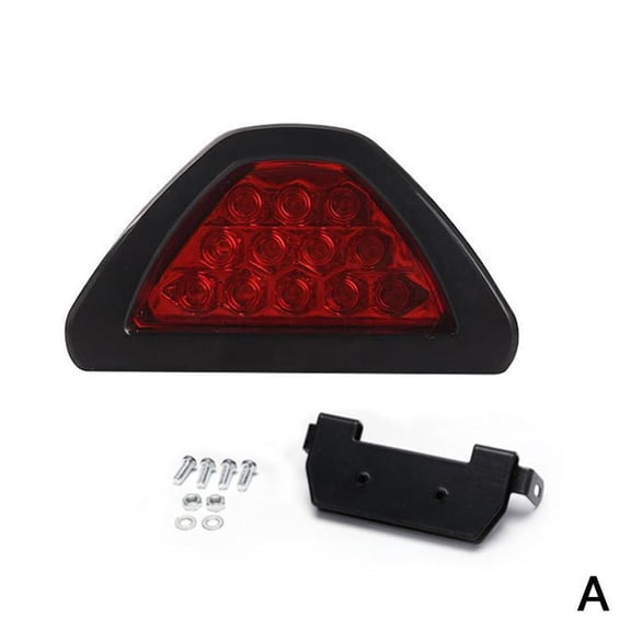 Universal F1 Style 12 Red Led Triangle Rear Stop Tail 3rd Brake Light