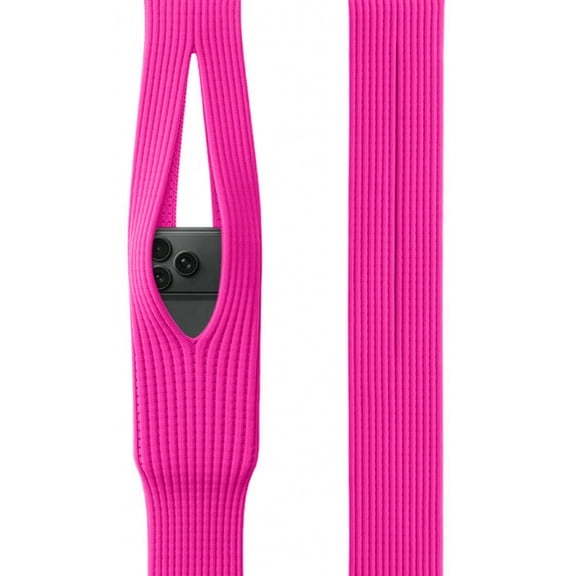Universal Fashion Sock-Pocket Carrying Case Pouch for Cell Phone, iPhone 17 Pro Max, 16, 15 Plus, 12 Mini, etc - Hot Pink
