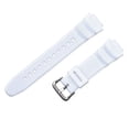 thumbnail image 1 of Universal Fashion Sports Pin Buckle Watch Accessories Watch Band Silicone Strap Soft Watchband Silicone Watch WristBand WHITE STRAP SILVER BUCKLE, 1 of 6