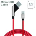 thumbnail image 1 of Universal Fast Charge 6Ft 2.4Amp Angled Fabric Micro USB Cable, 1 of 4