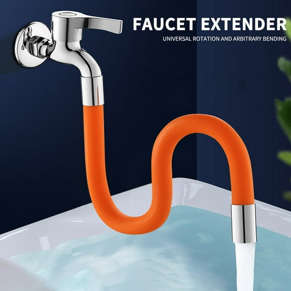 Universal Faucet Extension Pipe | 360-Degree Rotatable Water Hose with 4-Point Connection | 20cm Stainless Steel & ABS for Kitchen Sink, Bathroom & Garden Use