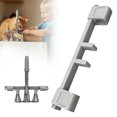 thumbnail image 1 of Universal Faucet Handle Lock for Double Sink, Gray Anti-Slip Water Stop Guard with Center Pipe Stabilizer, Quick Snap Flood Prevention Lock for Kitchen Bathroom, 1 Pc, 1 of 9