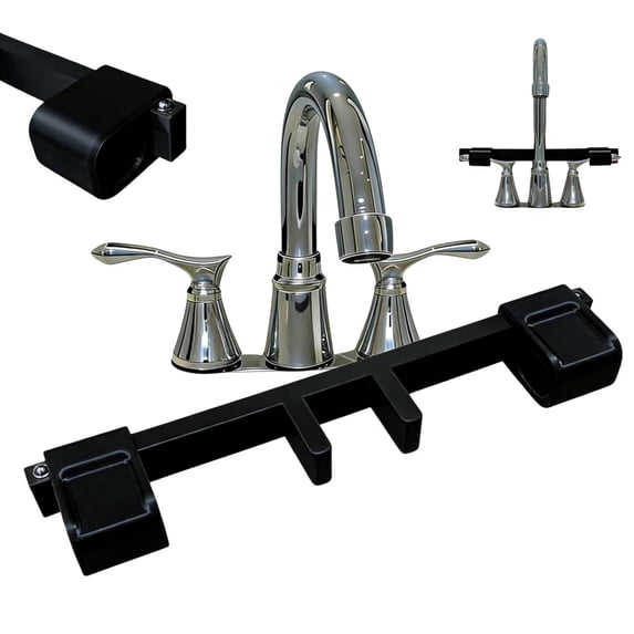 Universal Faucet Handle Lock for Double Sinks, Safety Guard with Central Pipe Fixation, Anti-Slip Kitchen Bathroom Stopper, Prevent Flooding