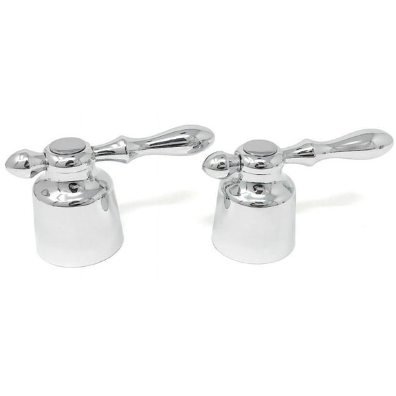 Universal Faucet Handle Pair Cold and Hot Water Adapts and Fits on Most Lever REPLACEMENT Handle Stems for shower and/or bath mixers ADA compliant