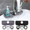 thumbnail image 1 of Universal Faucet Sink Rack, Splash Guard, Waterproof Storage Pad, for Kitchen and Bathroom Sink Organization, Double Aperture Design, Black, by FAJHHA, 1 of 8