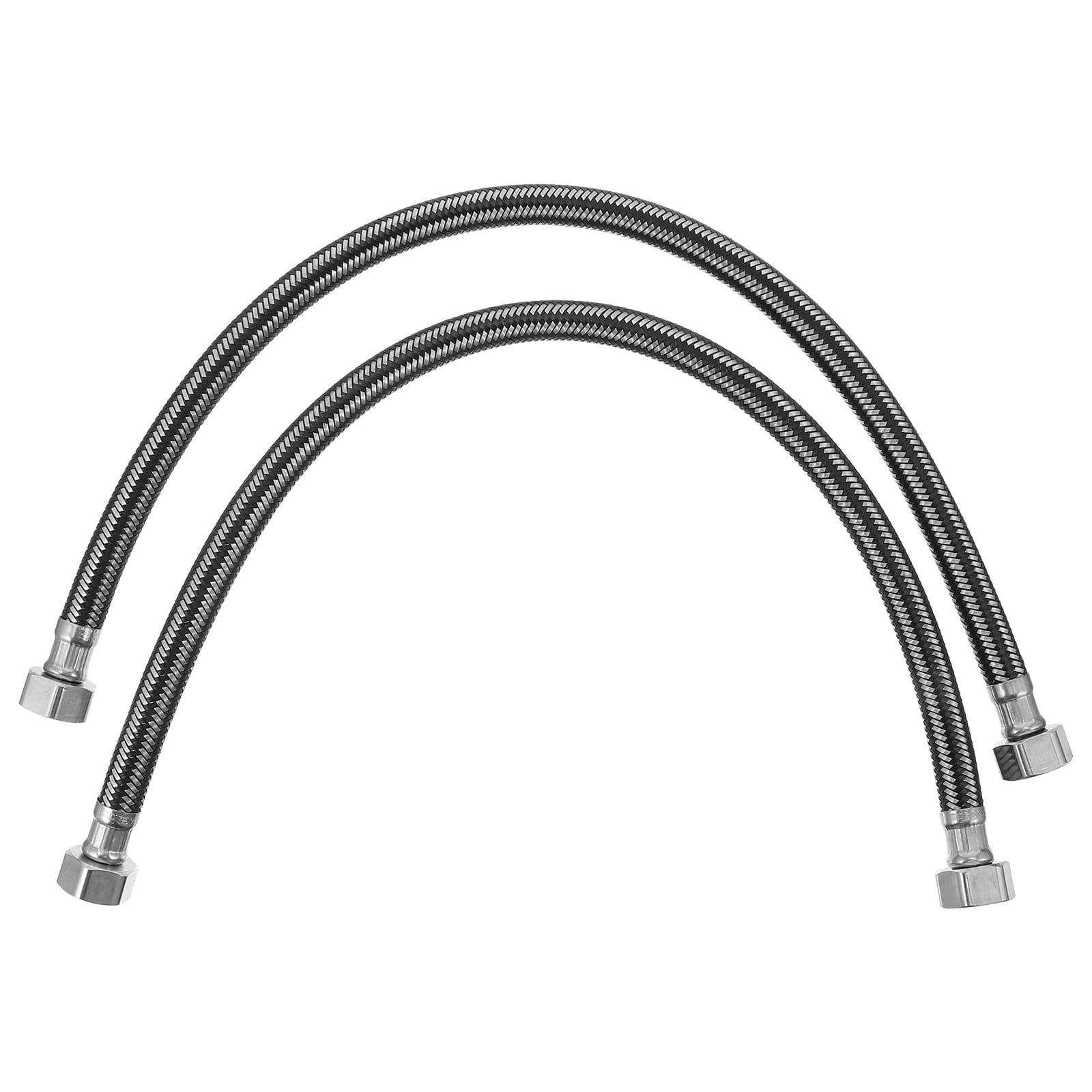 Universal Faucet Sink Water Hose Stainless Thread Pipe Flex Connector Line 2 Pcs