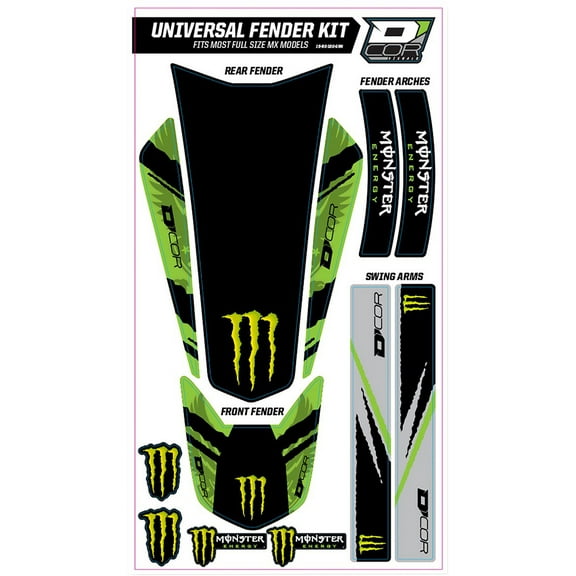 Universal Fender Trim Decals - Monster - Green