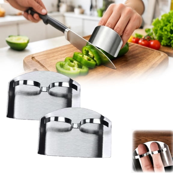 Universal Finger Guards for Cutting Food, Finger-Saving Chopping Guide, Stainless Steel Finger Guard Protector for Home Food Dicing, Cutting, Slicing Safely(2 Pcs)