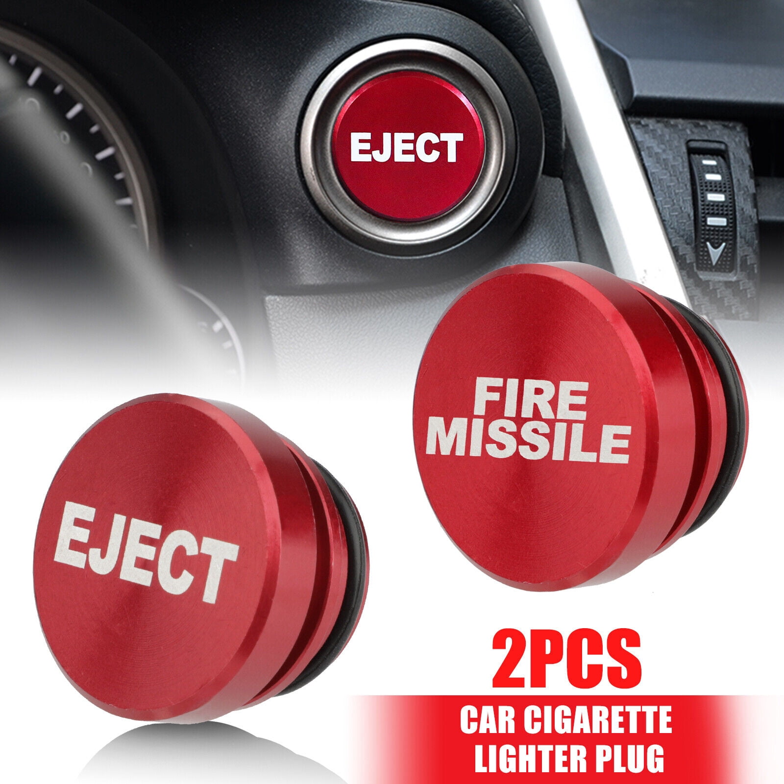 Accessori per copri pulsante accendisigari per auto universale 12V No Smoking Fire Missile Eject Button Spina accendisigari per auto  34