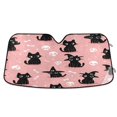 thumbnail image 1 of Universal Fit Accordion Auto Sunshade Windshield Sunshade 53'' x 23.5'' Black Cat Wearing A Witch Hat, 1 of 8