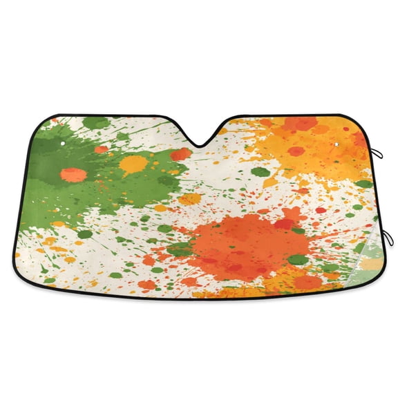 Universal Fit Accordion Auto Sunshade Windshield Sunshade 53'' x 23.5'' Paint Splatter Pattern