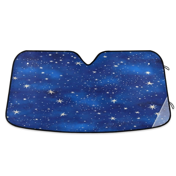 Universal Fit Accordion Auto Sunshade Windshield Sunshade 53'' x 23.5'' Starry Night Sky Pattern