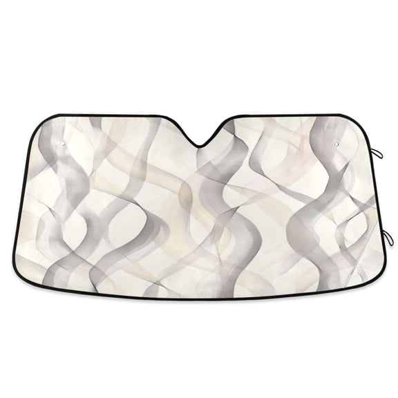 Universal Fit Accordion Auto Sunshade Windshield Sunshade 55'' x 27.6'' Pastel Thin Lines