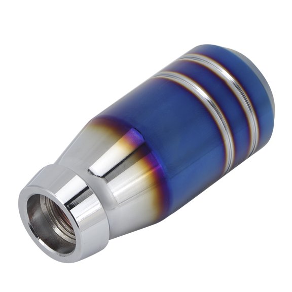 Universal Fit Aluminum Transmission Shift Lever Knob Manual Shifter Head Replacement with 3 Threaded Adapters, 3.15 inches / 80 mm Height, Blue and Silver Finish for Cars, SUVs, and Trucks