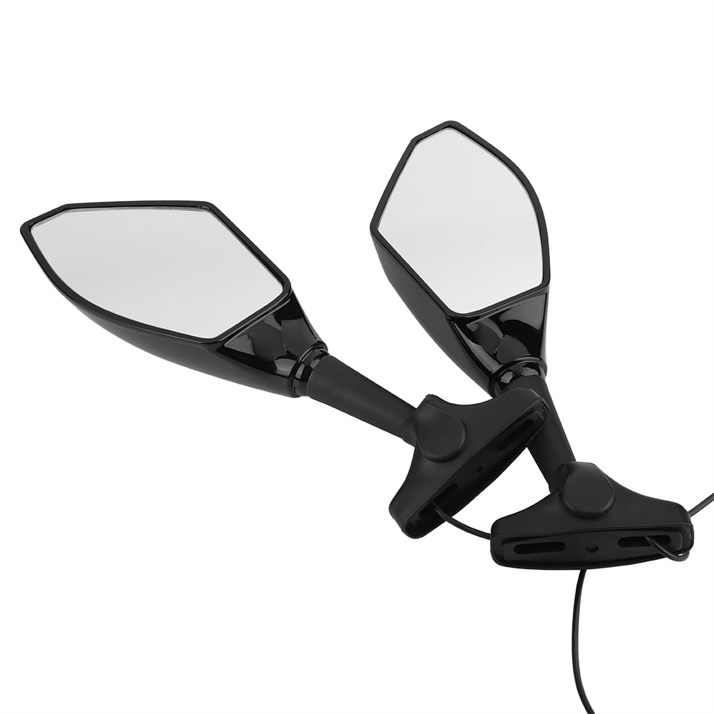 Rarida Motorcycle Supercar Universal Rear View Mirror with LED Turn Signal Light Mirrors Black