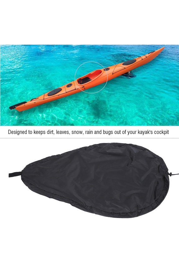 Universal Fit Blocking Kayak Canoe Cockpit Cover Protector Black , Kayak Cockpit Cover, Kayak Cockpit Protector