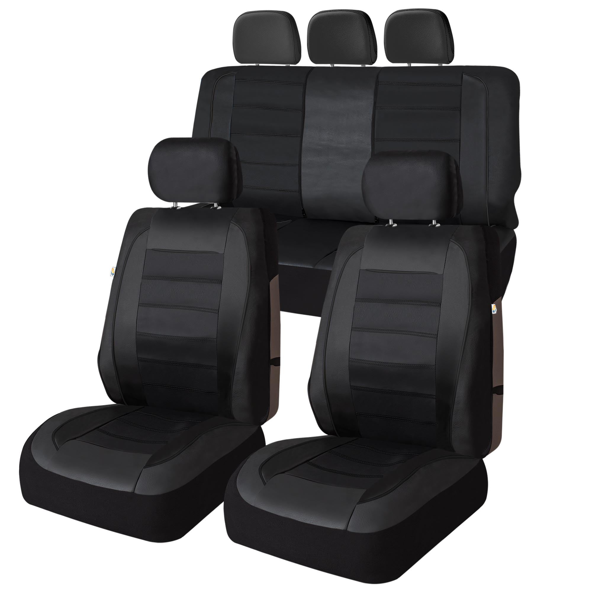 Universal Fit Car Seat Cover – Full Set of Automotive Car Seat Covers, Premier Leatherette Seat Covers, Water-resistant Seat Protector for Cars, Trucks, SUVs and Vans