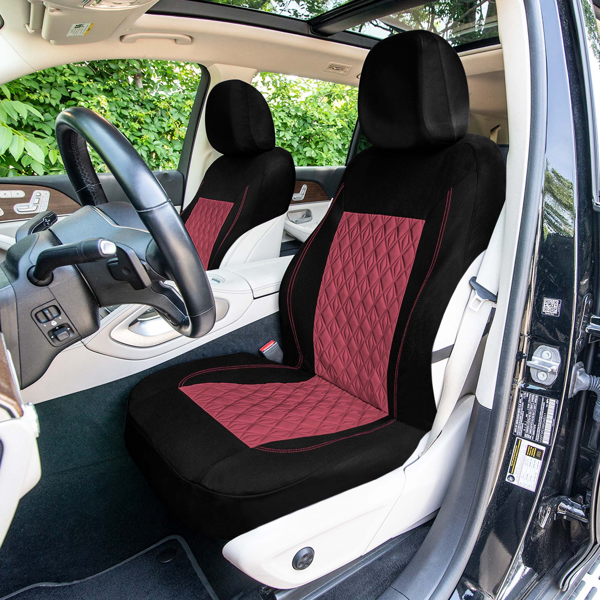 Universal Fit Car Seat Cover Full Set of Automotive Seat Covers Diamond Stitched Flat Cloth Cloth Seat Protector for Cars Trucks SUVs and Vans Washable Seat Cover Walmart Business Supplies