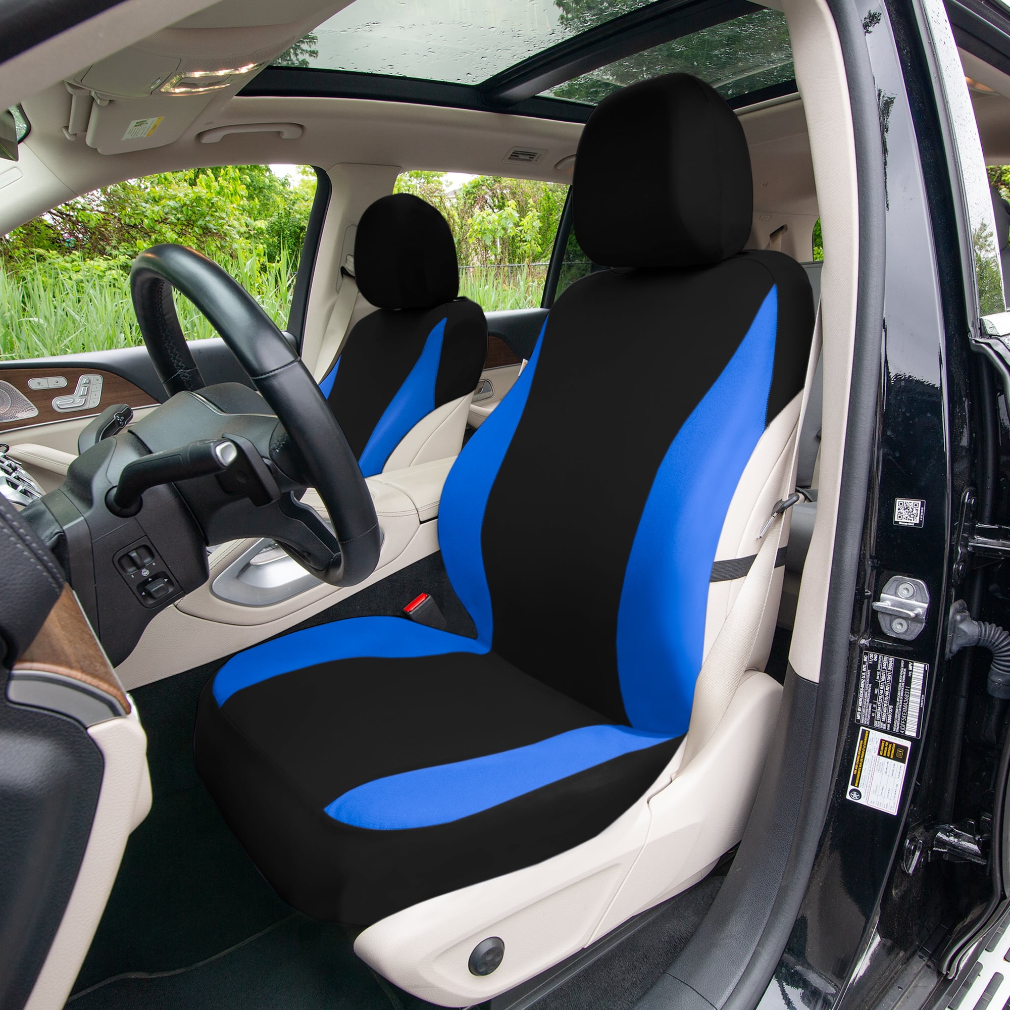 Universal Fit Car Seat Cover – Full Set of Automotive Seat Covers, Classic Cloth Seat Protector for Cars, Trucks, SUVs & Vans, Washable Seat Cover