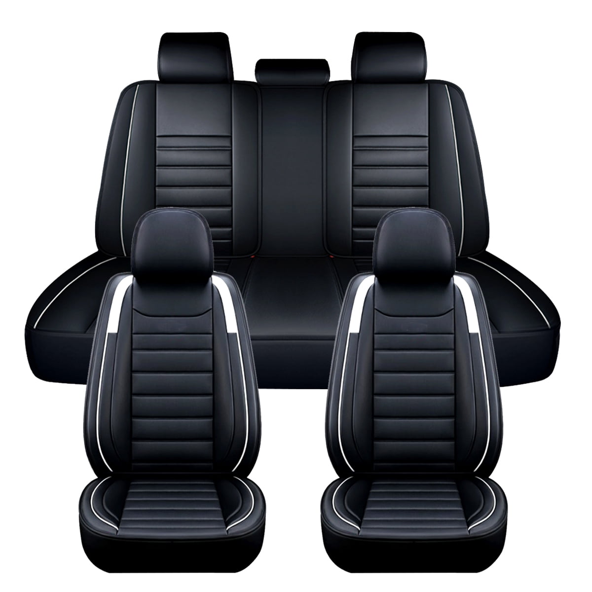 Black White Universal Fit Car Seat Covers