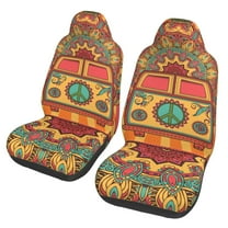 Universal Fit Car Seat Cover Yellow School Bus Breathable Saddle Blanket Cover Pack of 2 Trendy Seat Protect Covers