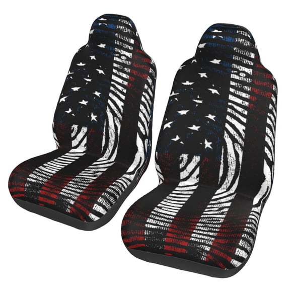 Universal Fit Car Seat Covers, Set of 2, Breathable Bucket Seat Protectors for Cars, SUVs, Trucks, Vans, American DNA USA Flag