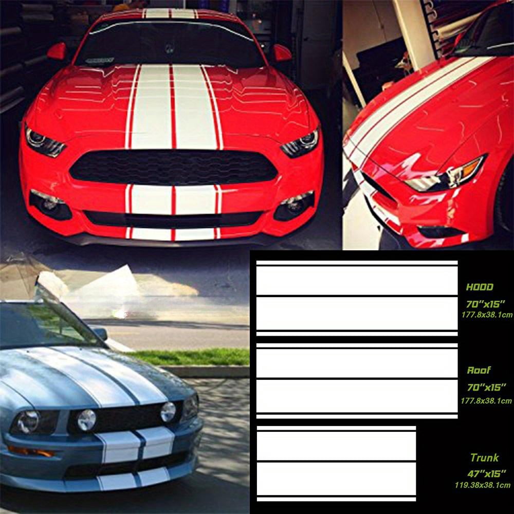 Universal Fit for All Cars 1Set/3Pairs Vinyl Racing Stripe Decal ...