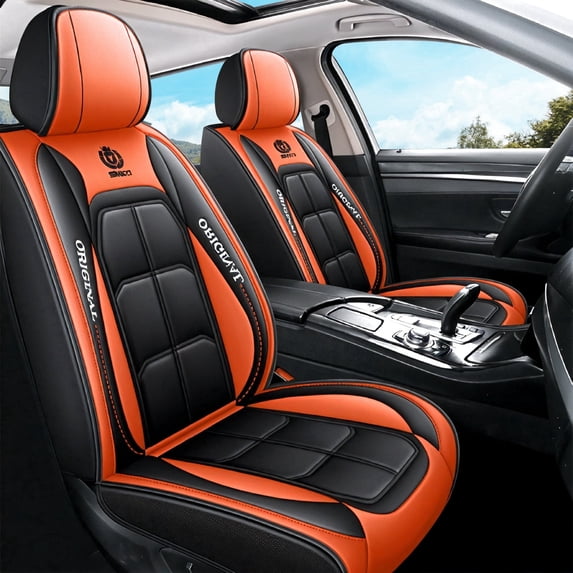 OTOEZ Diamond Pattern Leather Car Seat Covers, Full Coverage 5-Seat Set, Universal Fit for Cars SUVs Trucks, Waterproof & Airbag Compatible