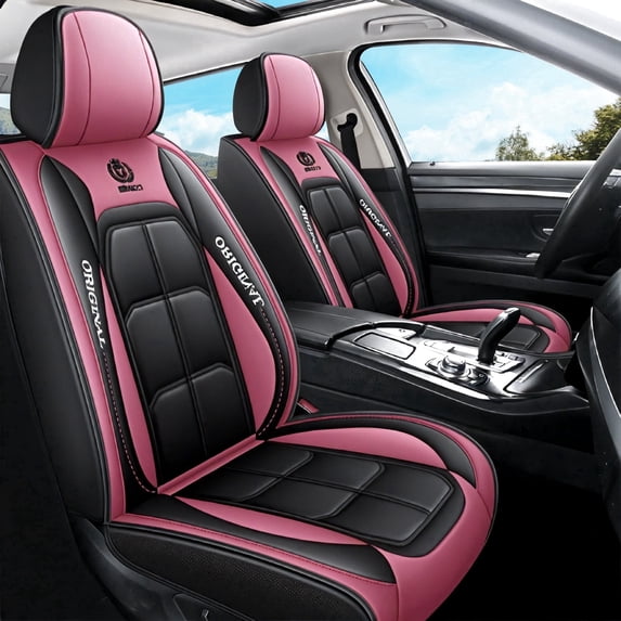 OTOEZ Diamond Pattern Leather Car Seat Covers, Full Coverage 5-Seat Set, Universal Fit for Cars SUVs Trucks, Waterproof & Airbag Compatible