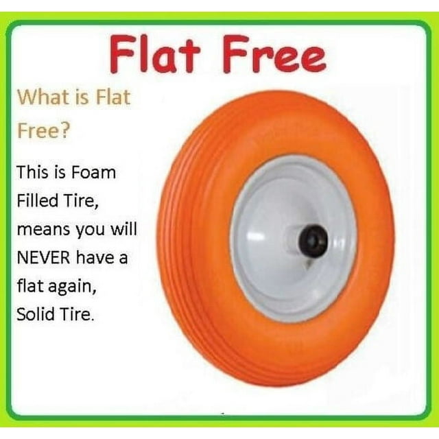 Universal Fit, Flat Free Wheelbarrow Tire