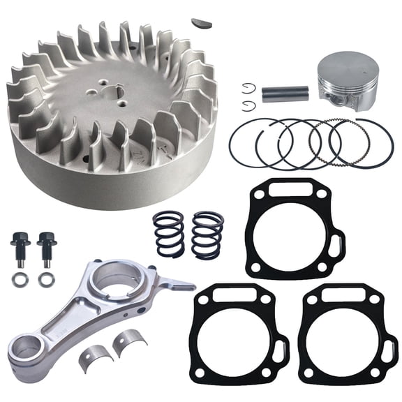Universal Fit Flywheel with 70mm Flat Top Piston Kit & 3.308" Billet Rod, Compatible with Predator 212cc Hemi Engine, Performance Upgrade Kit for Small Engines