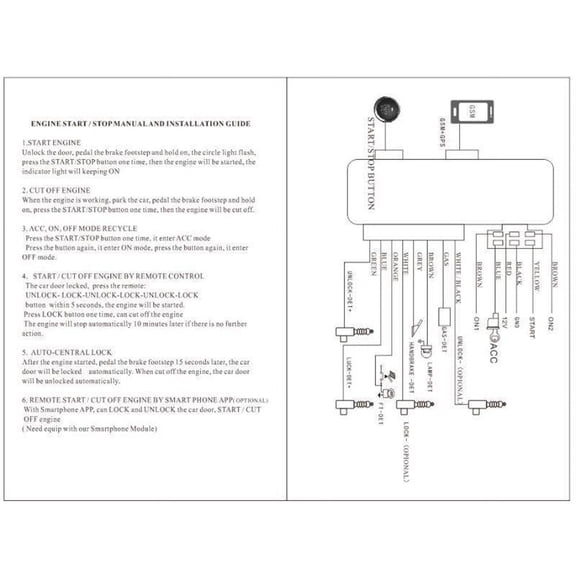 Universal Fit For ar One-Key Push Button Engine Start Stop System Remote Control