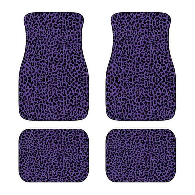 Universal Fit Front/Rear 4 Piece Full Set Brown Leopard Print Custom