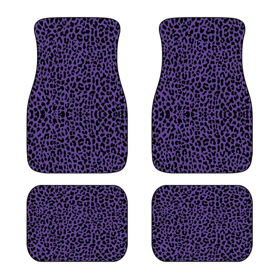 Universal Fit Front/Rear 4 Piece Full Set Brown Print Custom Design Carpet Car SUV Truck Floor Mats Doormat