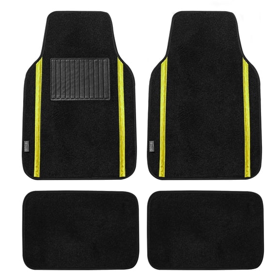 Universal Fit Galaxy13 Metallic Stripe Non-Slip Carpet Car Floor Mats - Full Set
