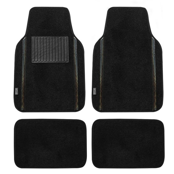 Universal Fit Galaxy13 Metallic Stripe Non-Slip Carpet Car Floor Mats - Full Set