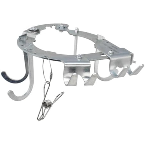 Universal Fit Gas Cylinder Accessory Hanger, 6 Multi-Purpose Hooks, 4-Point Locking, Glove Clip/Cap Hook, Dual-Prong Hook for T-Shaped Tools, Adjustable Opening, GCH160, , Gray