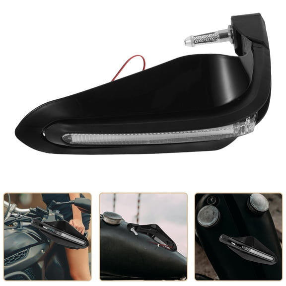 Universal Fit Motorcycle Handguard Shield with Wind Deflector and Signal Lights